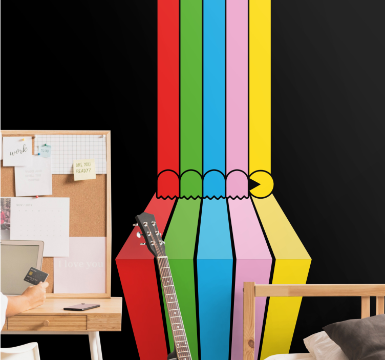 Fototapet artă urbană cu trăsături colorate de creion - TenStickers