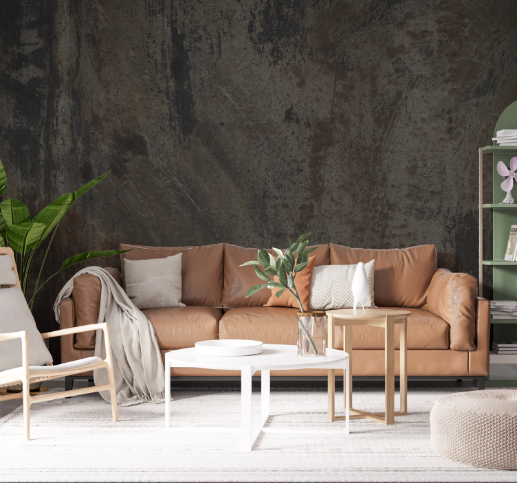 Fototapet texturat Fier industrial gri ruginit - TenStickers