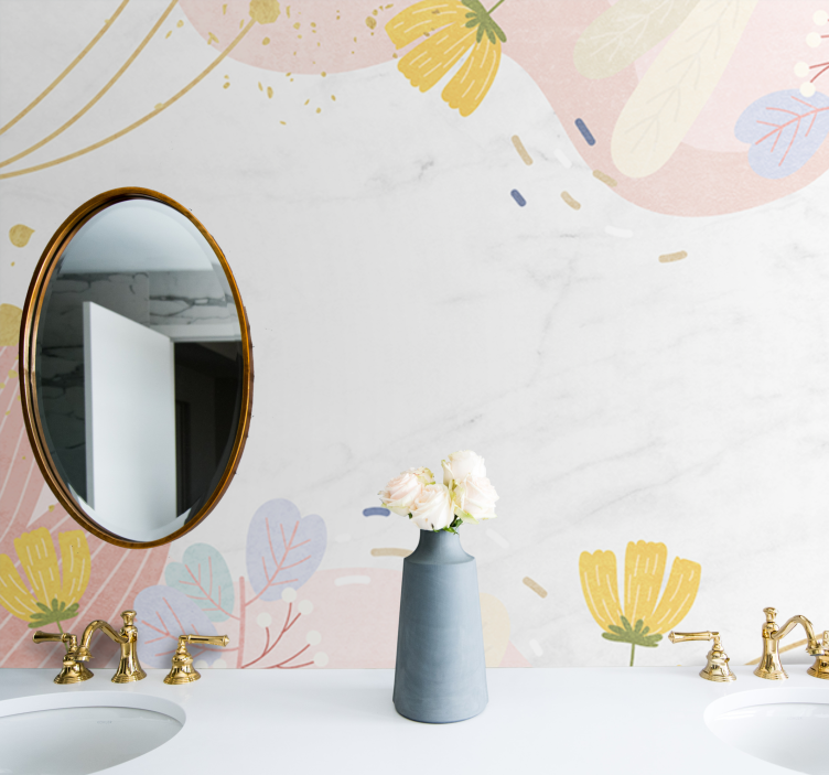 Fototapet cu flori accente de model floral - TenStickers