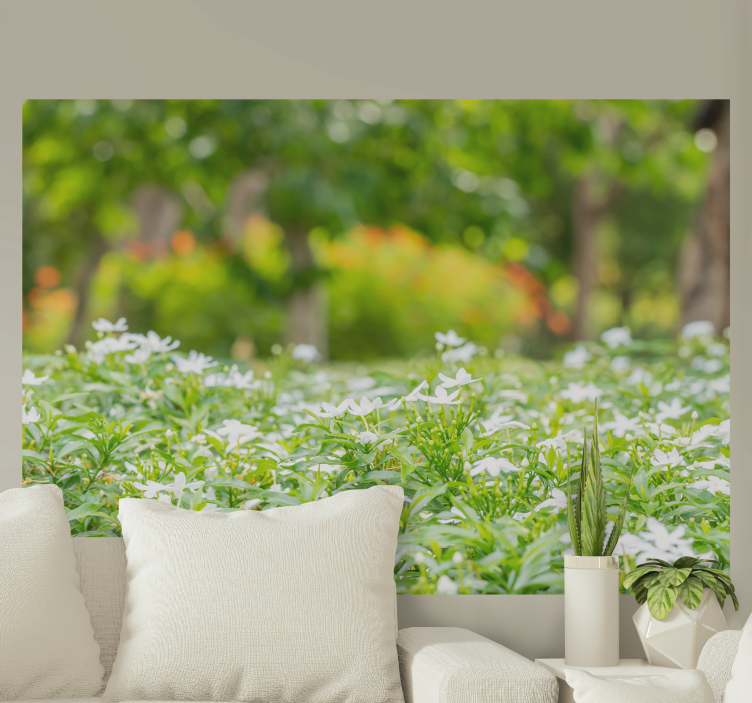 Fototapet cu flori buchete albe luxuriantă - TenStickers