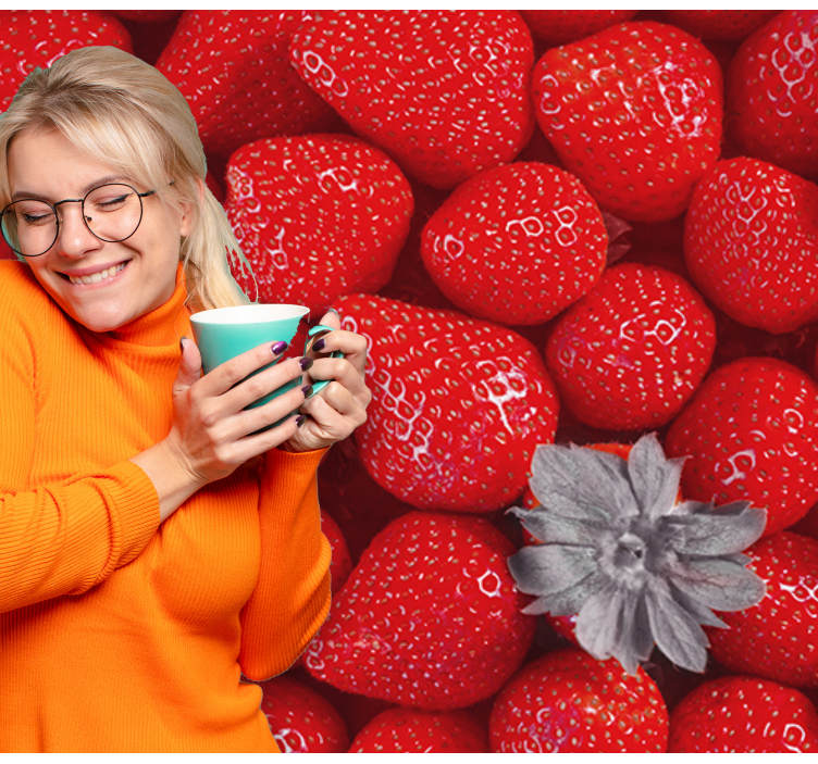 Fototapet cu flori căpșuni și flori - TenStickers