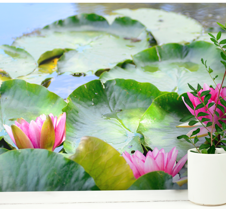 Fototapet cu flori crini roz luxurianți - TenStickers