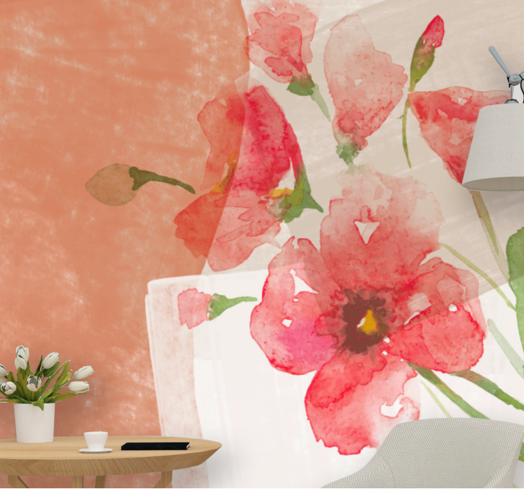 Fototapet cu flori design acquerel floral - TenStickers