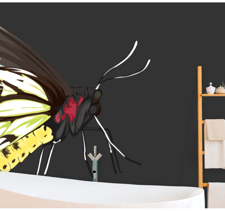 Fototapet cu flori design fluture galben - TenStickers