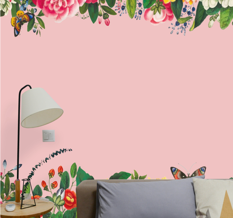 Fototapet cu flori design floral roz elegant - TenStickers