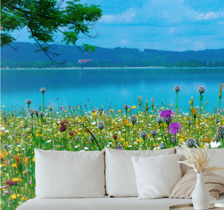 Fototapet cu flori flora de pajiște luxuriantă - TenStickers