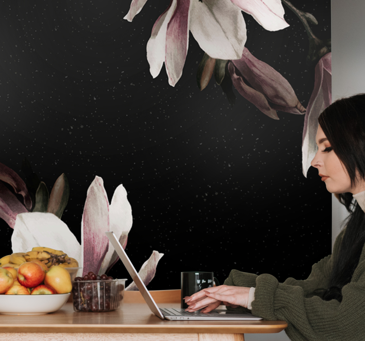 Fototapet cu flori model floral de magnolie - TenStickers