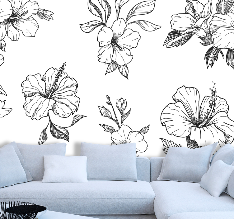 Fototapet cu flori modele florale hibiscus - TenStickers