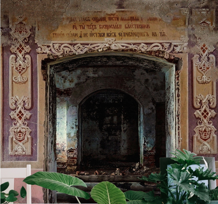 Fototapet de oraș arhitectură retro abandonată - TenStickers