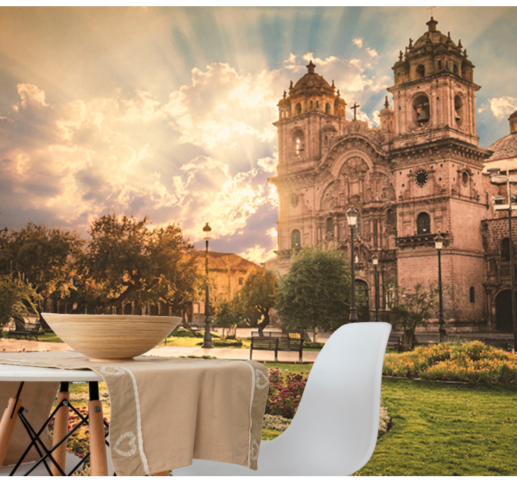 Fototapet de oraș catedrala cusco la apus - TenStickers