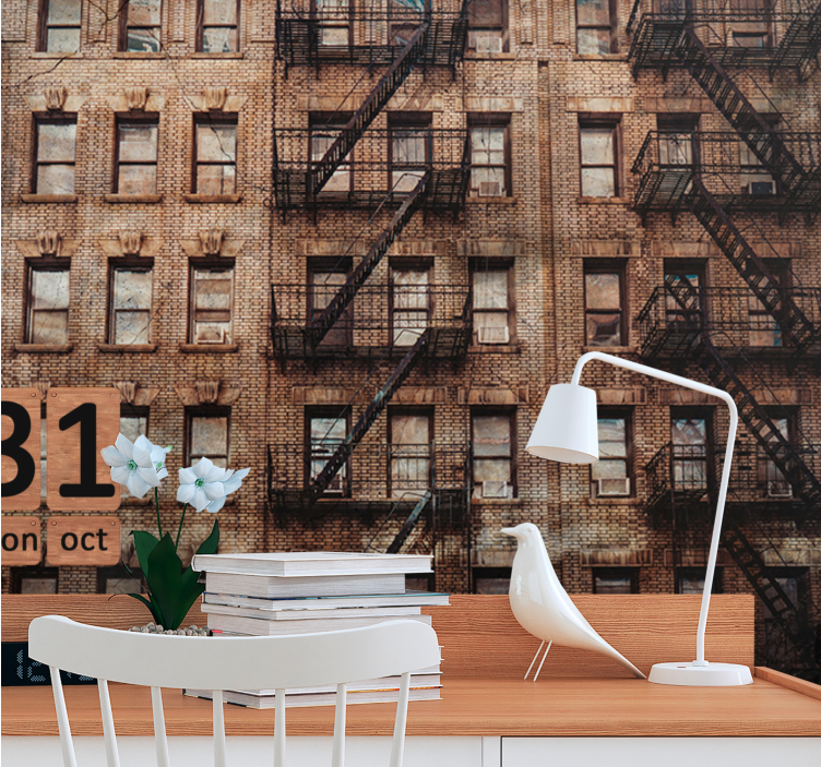 Fototapet de oraș fațadă urbană din cărămidă - TenStickers