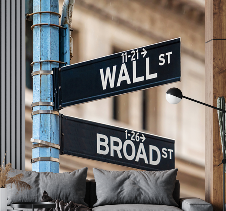 Fototapet de oraș semn wall street - TenStickers