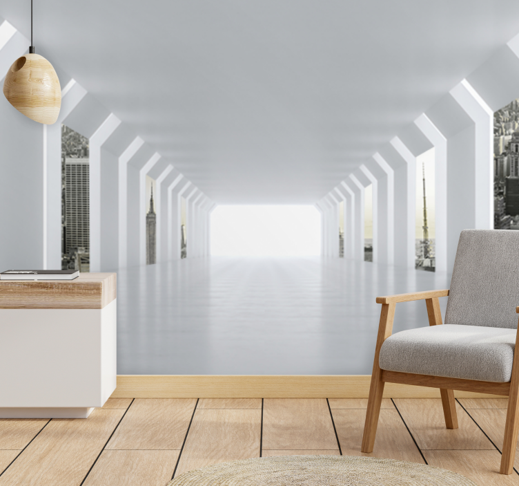 Fototapet de oraș vedere futuristă a metropolei - TenStickers