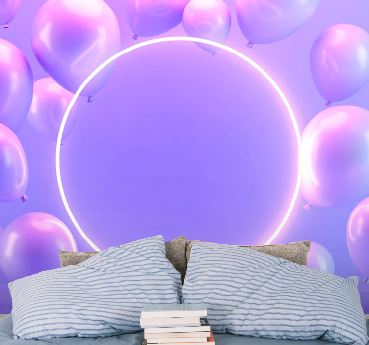 Fototapet dragoste cerc cu baloane flotante - TenStickers