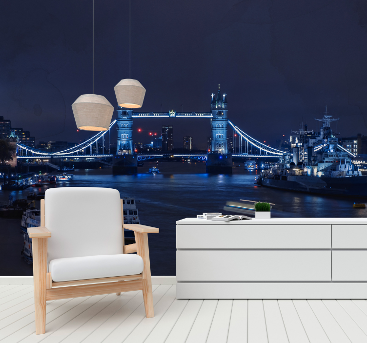 Fototapet Londra vedere de noapte pe tower bridge - TenStickers