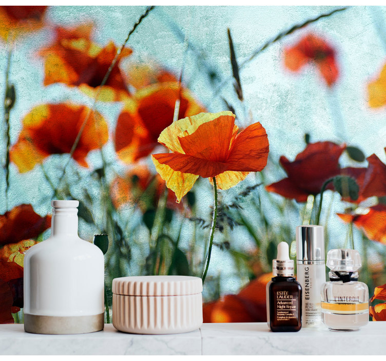 Fototapet maci flori de mac vesele - TenStickers