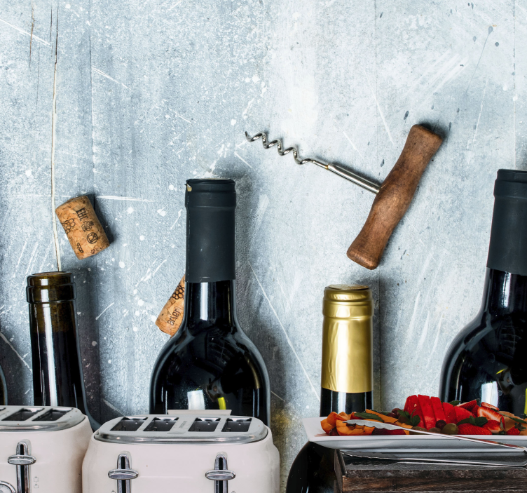 Fototapet muzică aranjament de sticle de vin - TenStickers