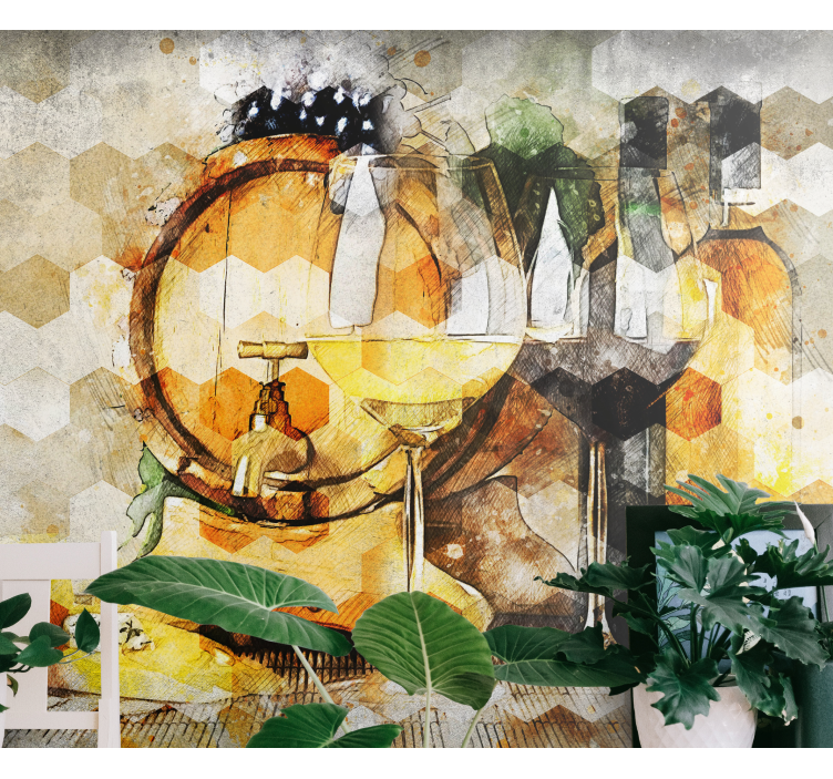 Fototapet muzică artă cu butoaie de vin - TenStickers