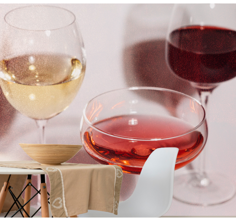 Fototapet muzică cu pahare de vin elegante - TenStickers