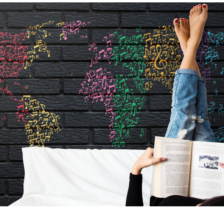 Fototapet muzică hartă mondială muzicală - TenStickers