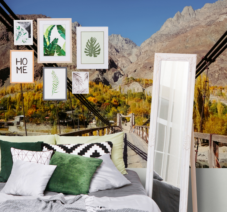 Fototapet natura aranjament de frunze vibrante - TenStickers