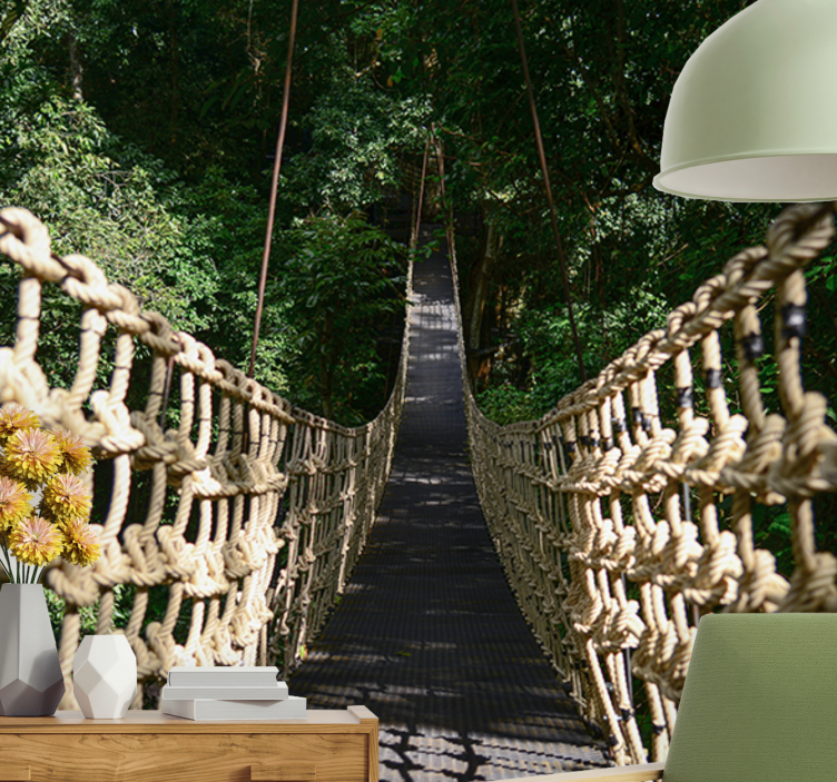 Fototapet natura calea suspendată în pădure - TenStickers