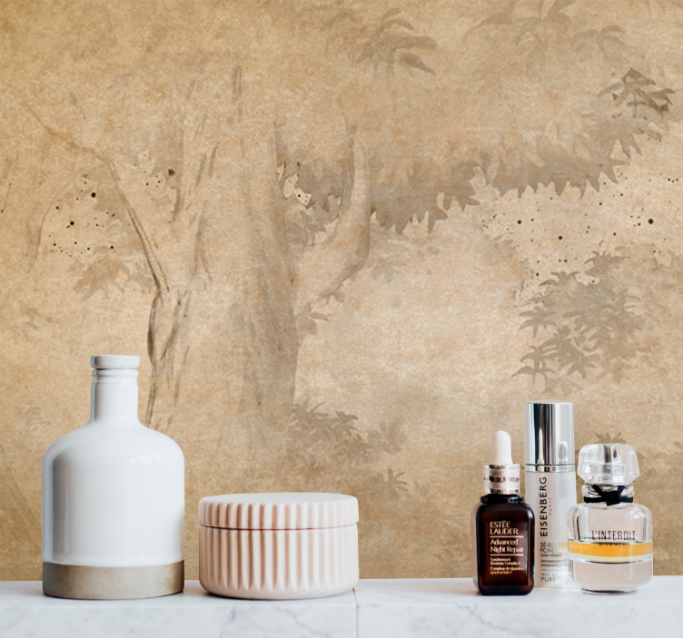 Fototapet natura fundal siluetă de copac - TenStickers