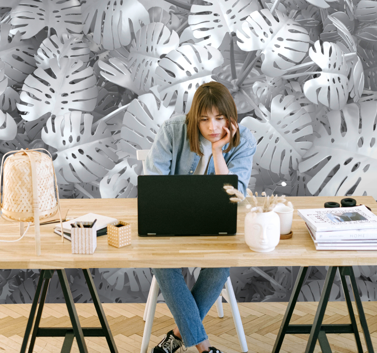 Fototapet natura model de frunze de monstera - TenStickers