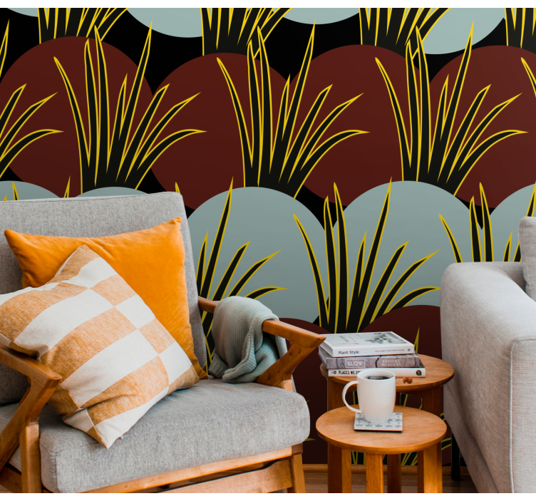 Fototapet natura modele de iarbă stilizate - TenStickers