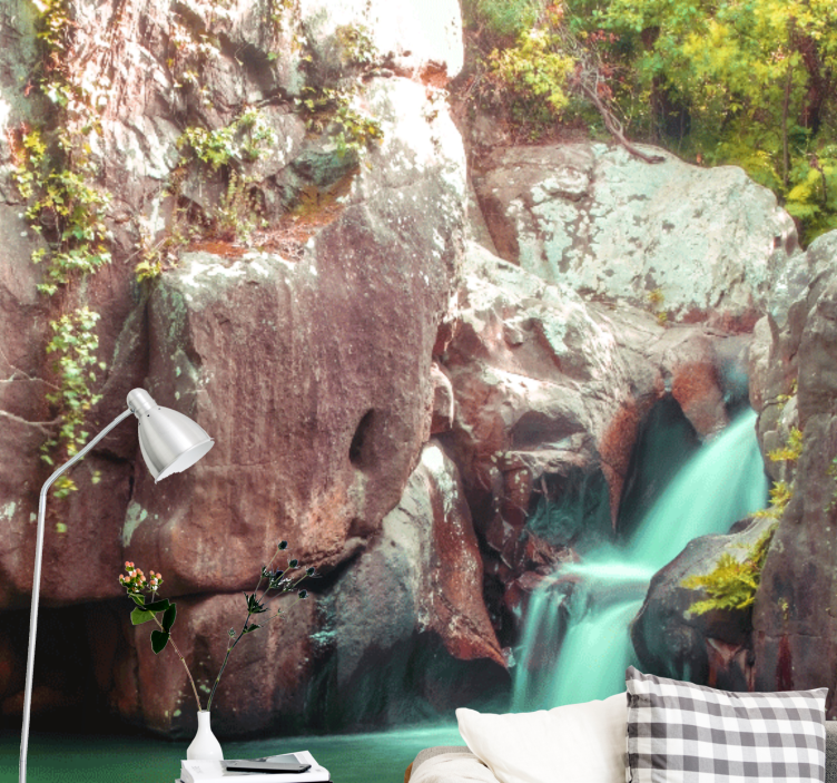 Fototapet natura peisaj cu cascade liniștite - TenStickers