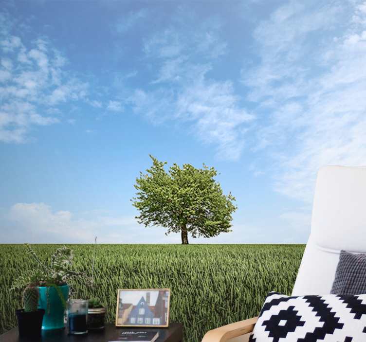 Fototapet natura peisaj cu copac solitar - TenStickers