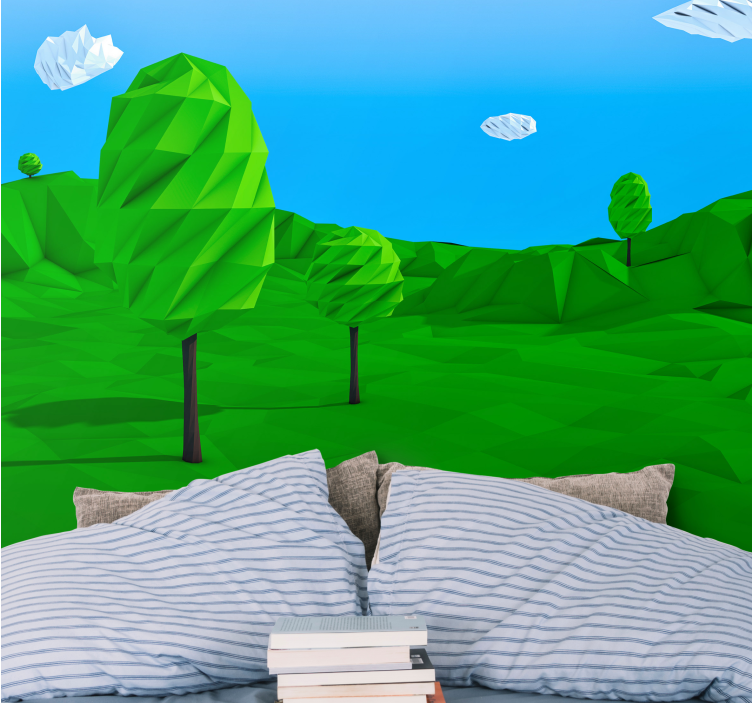 Fototapet natura peisaj verde geometric - TenStickers