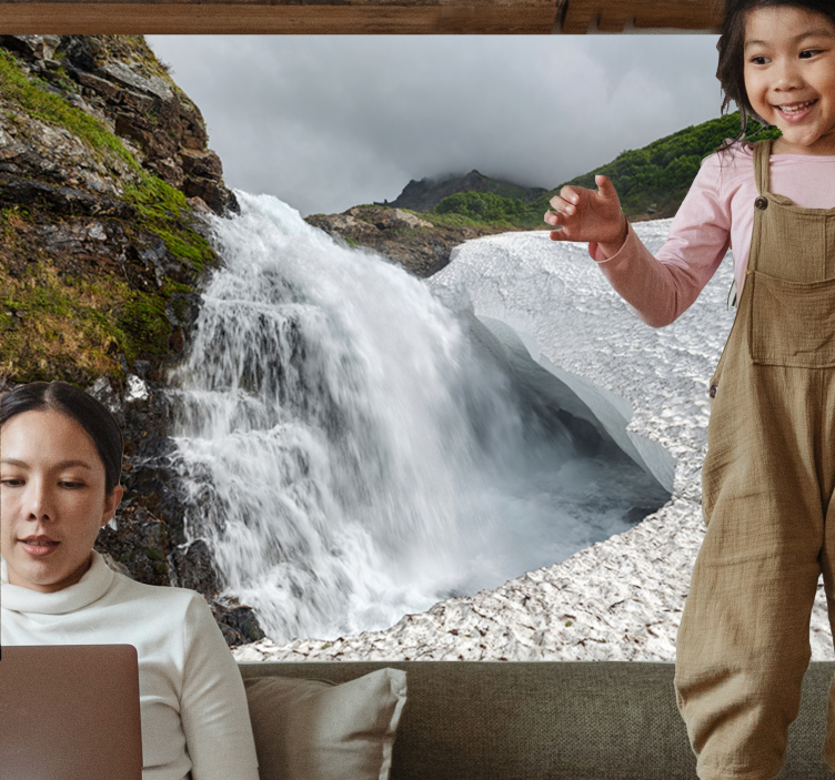 Fototapet natura priveliște cu cascade - TenStickers