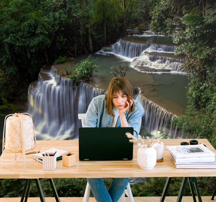 Fototapet natura retragere liniştită în cascadă - TenStickers