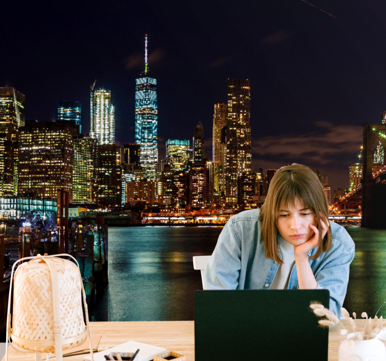 Fototapet new york peisaj nocturn manhattan - TenStickers