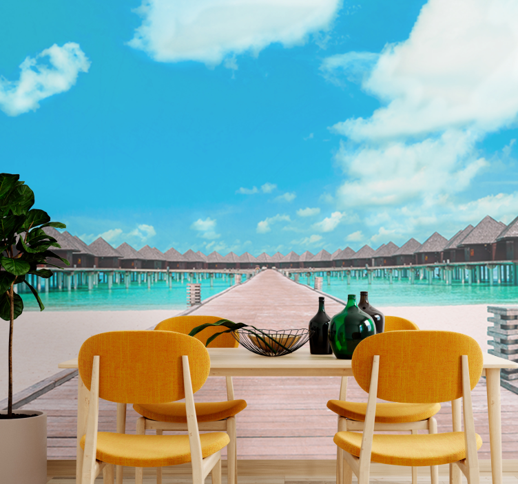 Fototapet peisaje cale tropicală spre doc - TenStickers