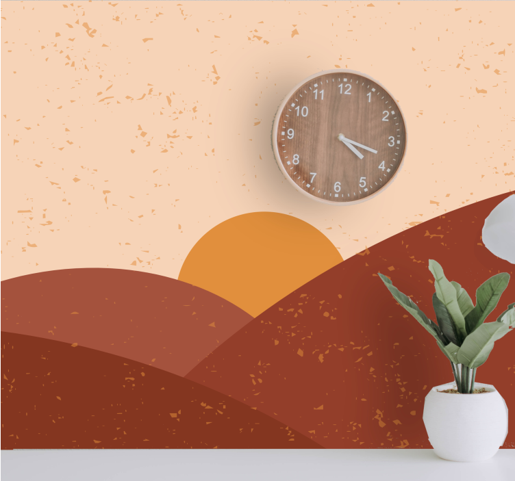 Fototapet peisaje crepuscul deasupra vârfurilor - TenStickers