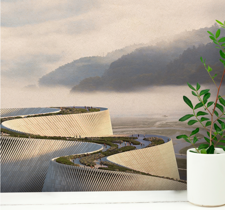 Fototapet peisaje formă arhitecturală curbată - TenStickers