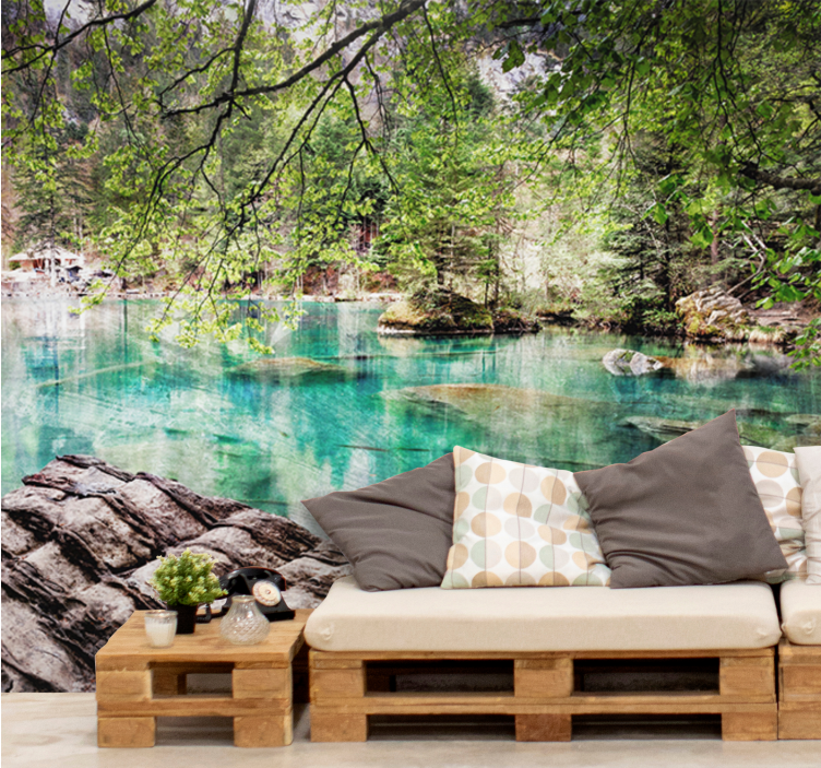 Lacuri fototapet Lac și copaci în timpul zilei - TenStickers