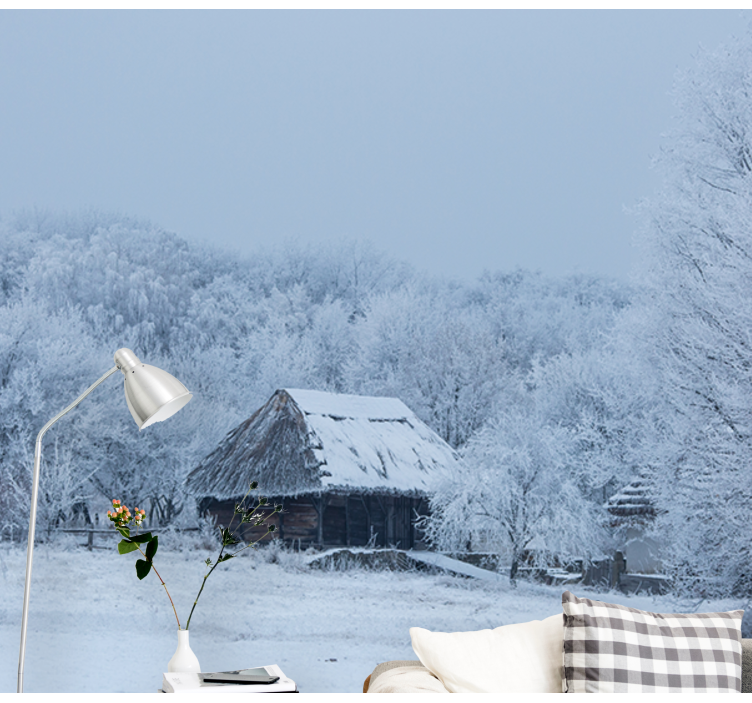 Fototapet peisaje peisaj de iarnă înzăpezit - TenStickers