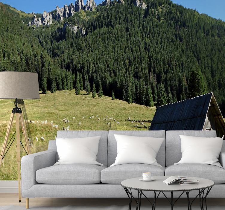 Fototapet peisaje peisaj montan cu vegetație - TenStickers