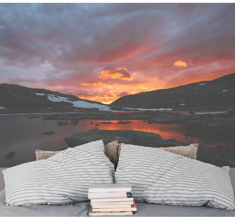 Fototapet peisaje reflexie uimitoare la apus - TenStickers