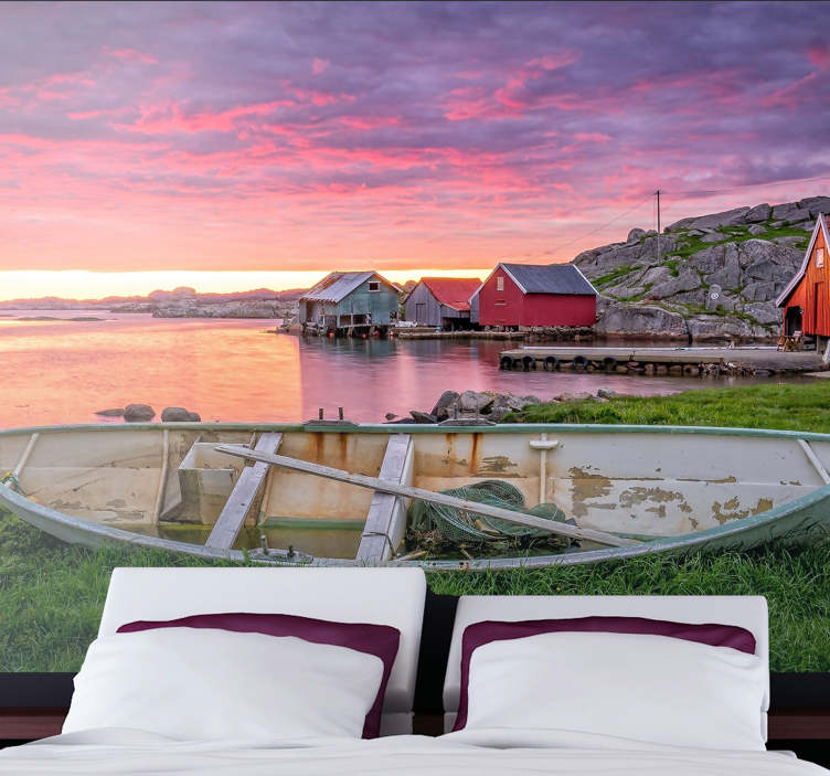 Fototapet peisaje sat de coastă pitorească - TenStickers