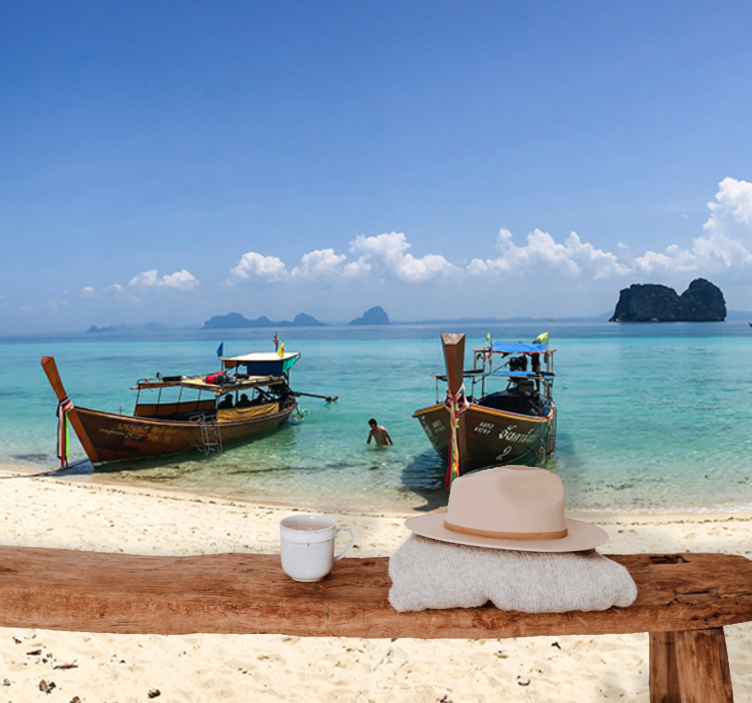 Fototapet peisaje scenă de plajă tropicală - TenStickers