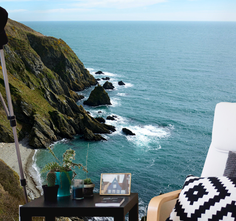 Fototapet peisaje structură de piatră la mare - TenStickers