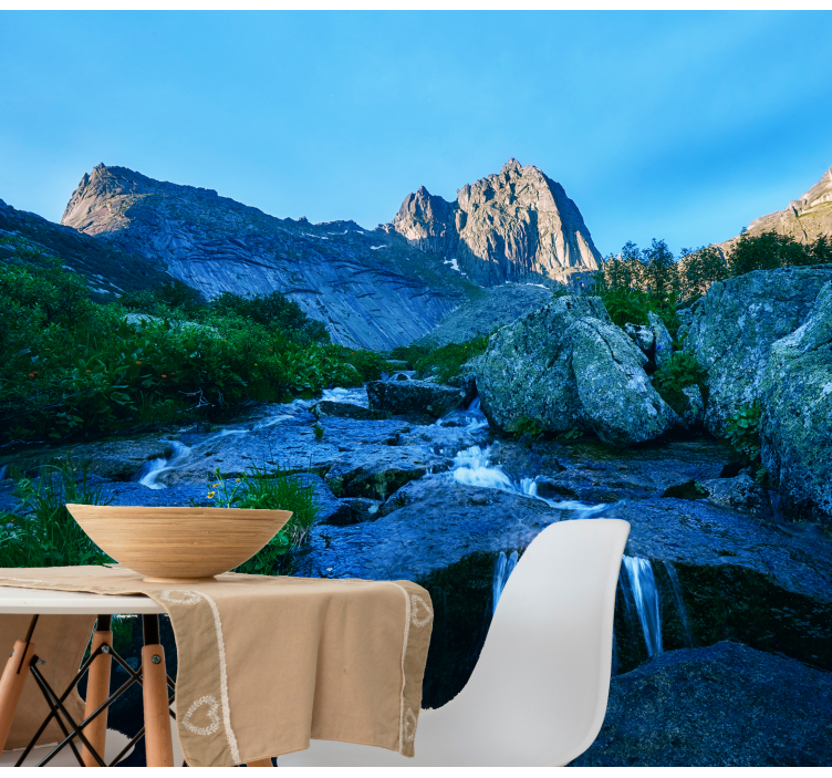 Fototapet peisaje vedere pe râu montan - TenStickers