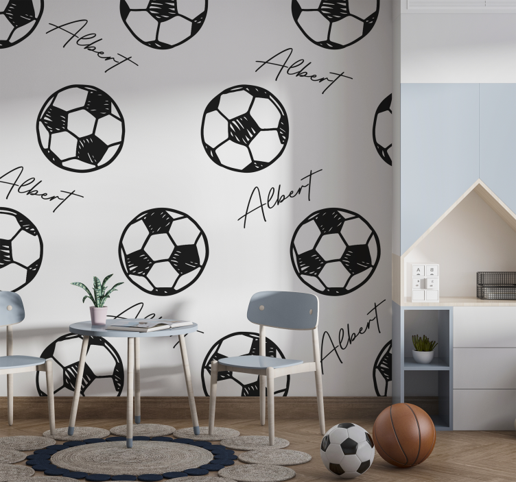 Fototapet pentru copii fotbal cu nume - TenStickers