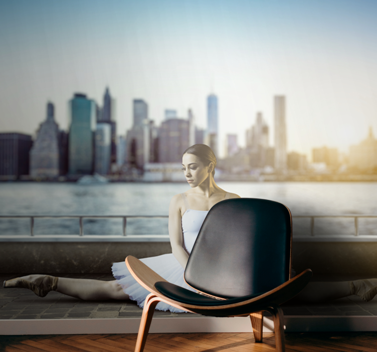 Fototapet persoane dansatoare de balet în oraș - TenStickers