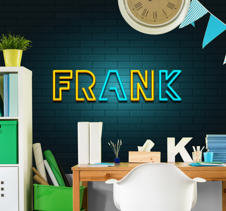 Fototapet personalizabil afișaj cu nume neon - TenStickers