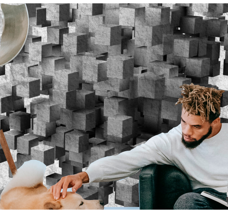 Fototapet texturat cu model de suprafață cubică - TenStickers